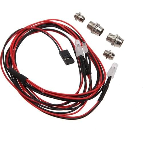 1/10 1/8 4 LED Light Headlight Taillight For HSP RC Monstered Truck Cars Upgrade Parts 2 Red And 2 White Car Light