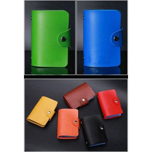 1 Piece Pu Leather Fashion PU Leather Business Card Holder Organizer Hasp Men Women Bank Credit Card Holder Bag ID Card Wallet
