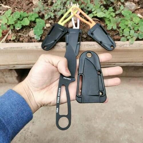 12pcs DIY pocket Knife Blanks 440c Sharp Fixed blade Hunting Knife camping knifeblade billet outdoor EDC Self-defense survival
