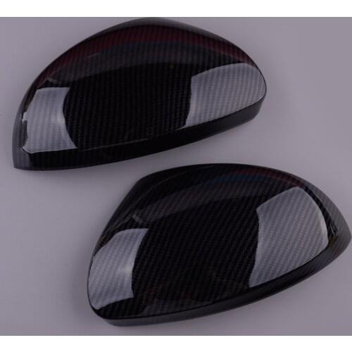 2pcs Carbon Fiber Style Rearview Side Wing Mirror Cover Trim Frame Fit For VW Tiguan 2009 2010 2011 2012 2013 2014 2015 2016