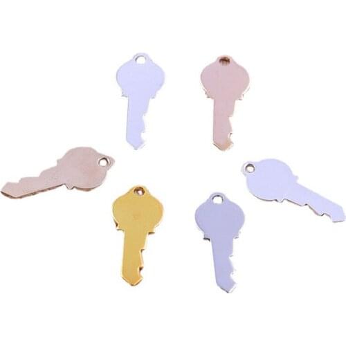 20pcs Single Hole Simulation Mini Key Pendant Necklace Pendant Fashion Charm Brass Jewelry Accessories