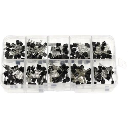 200pcs 10 Values x 20pcs Transistor Assortment Kit BC327-BC558 Diode Assort Electronic Components Package Mix Pack with Box