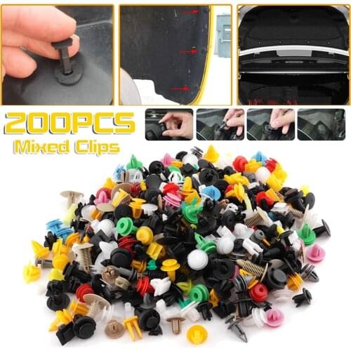 200Pcs Universal Mixed Auto Fastener Car Bumper Clips Retainer Car Fastener Rivet Door Panel Liner For All Car Accessories
