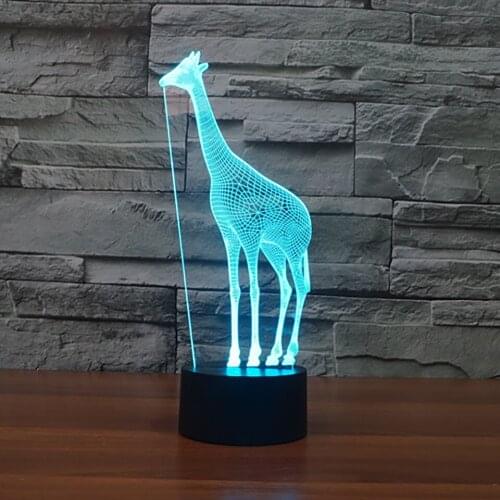 3D Giraffe Lamp 7 Color Atmosphere LED Night For Kids Touch USB Table Lampara Lampe Baby Sleeping Nightlight Decor Gifts