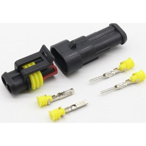 5kits Flame retardancy 2P auto connector waterproof automotive Wire Connector Plug 2 Pins Electrical Car Motorcycle HID