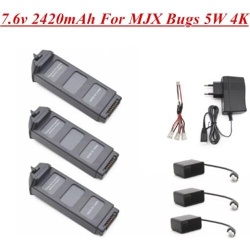 7.6V LiPo Battery For MJX R/C Bugs 5W B5W 4K RC Quadcopter Spare Parts 7.6v 2420mAh Drone Battery For X5 Pro MJX B5W-4K