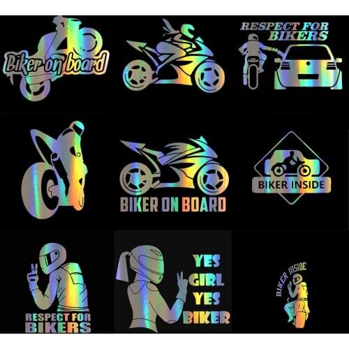 Car Stickers Biker on board Sticker Funny Wrap Vinyl For Auto Door Handle Decals Body Car Accessories Decoration