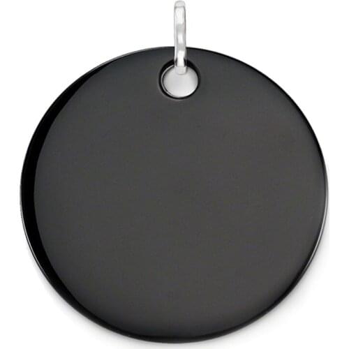 Black Onyx Huge Disc Pendants Silver Plated Fit Chain Necklaces Bracelets, Size 45mm Thomas Style Glam Disk Ts Jewelry for Women