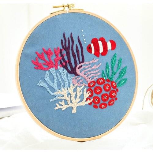 DIY Embroidery Materials Package Fish 3D Cartoon Patterns Embroidery Kits bastidor para bordar Cross Stitch Sewing Supplies