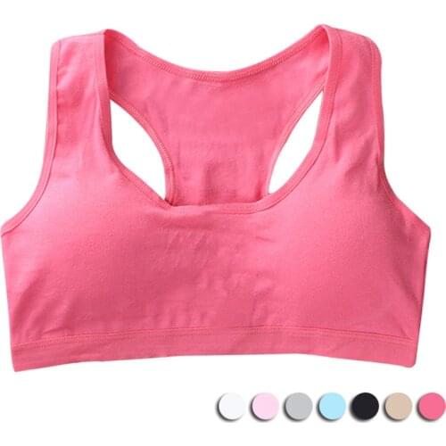 Breathable Girls Training Bra Cotton Kids Bras Teenage Sport Bras Puberty Underwear Kids Full Cup Bra Vest Tube Tops for 8-16T
