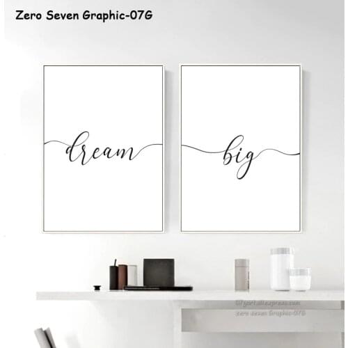 Canvas Painting Minimalist Phrase Dream Big Posters And Prints Living Room Bedside Wall Art Pictures Home Decoration