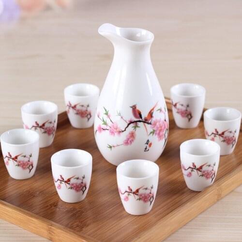 Ceramic bar set hip flask maotai sub wine liquor cup shot glass small handless winecup wine