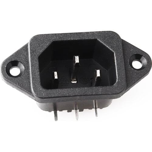 LZ-14-1P Good Quality 3P 250V 10A IEC320 C14 Inlet Power Plug Socket Audio Black
