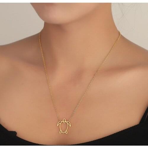 Minilist Sea Turtle Necklaces for Girls Women Cute Marine Life Pendant Boho Beach Choker for Her