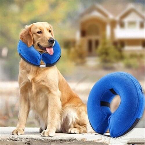 Inflatable Pet Collar Dog Cat Thick Liner Anti-Bite Neck Cushion Recovery Protective Circle Collar For Small Large Dogs