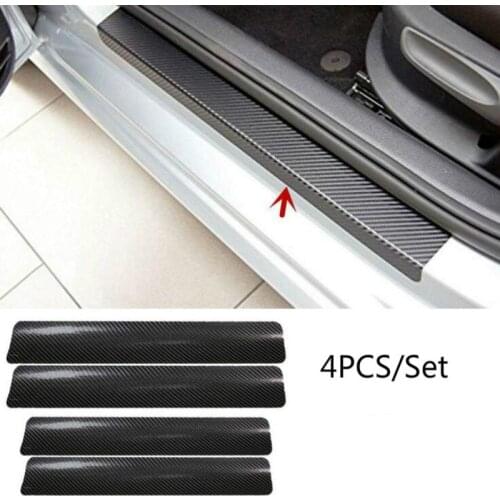 4PCS 60cm x 6.8cm Car Door Stickers Universal Sill Scuff Anti Scratch Carbon Fiber Auto Door Sticker Car Accessories Styling