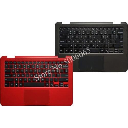 US laptop Keyboard for DELL Inspiron 11 3162 3164 Palmrest Upper cover With touchpad red/gray
