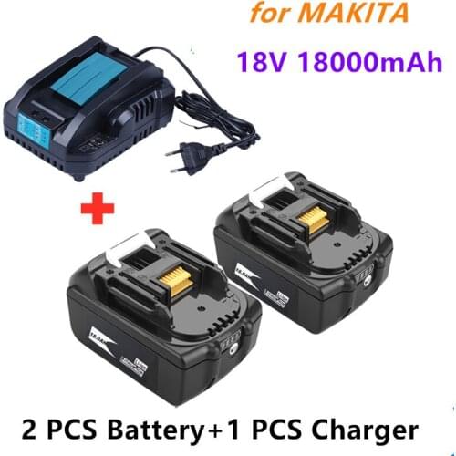 New 18V 18.0Ah Rechargeable Battery 18000mah LiIon Battery Replacement Power Tool Battery for MAKITA BL1860 BL1830+4A charger