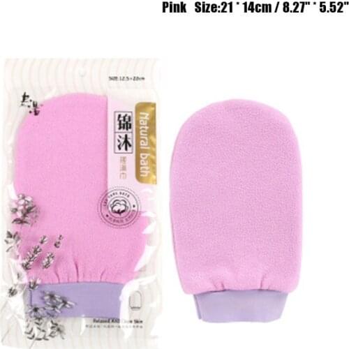 Natural Fiber With Viscose Bath Glove Shower Spa Exfoliator Two-sided Bath Glove Body Cleaning Scrub Mitt Rub Dead Skin Removal