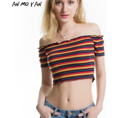 Женские полосатые футболки Пн Ян/安末言 China At AliExpress