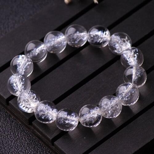 Genuine Natural Himalaya Rock Crystal Bracelet For Women Men Crystal Powerful Round Beads Fashion Bracelet Jewelry AAAAA 8-16mm