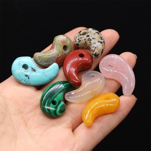 Natural Stone Pendant Comma-Shaped Semi-Precious Exquisite Charms For Jewelry Making DIY Necklace Bracelet Earrings accessories