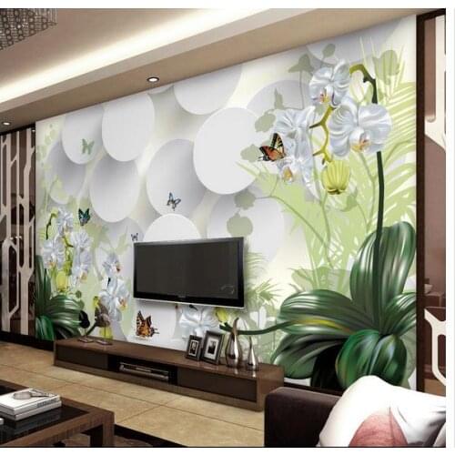 Custom 3d photo wallpaper for walls 3 d wall murals The gentleman orchid TV sofa background wall paper 3 d mural wallpaper decor