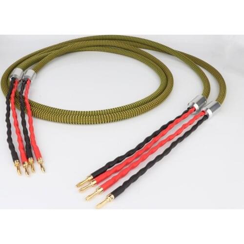 High Quality Pair Preffair S801 audio speaker cable with banana plug audio video cable