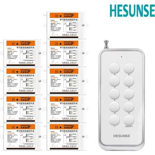 QA031 1N9 9 Channels 433mhz 110V &220V Wireless Remote Control Switch Through Walls