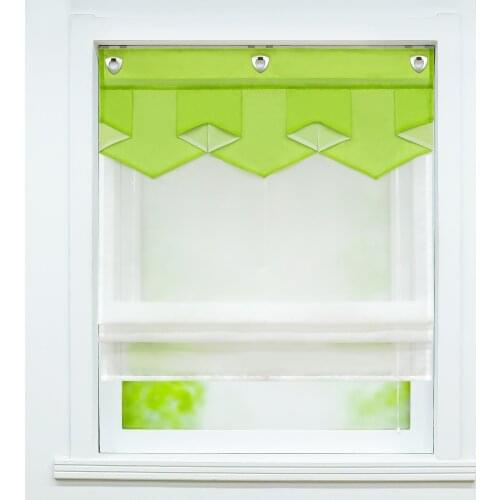 5 Colors Roman Curtain Sheer Window Tulle Curtain For Kitchen Living Room Voile Screening Panel with U-Shape Hooks 1PCS/Lot