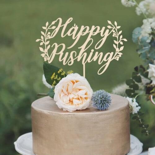 Happy Pushing, Woodland baby shower cake topper, Custom woodland baby shower decorations, Baby shower decor