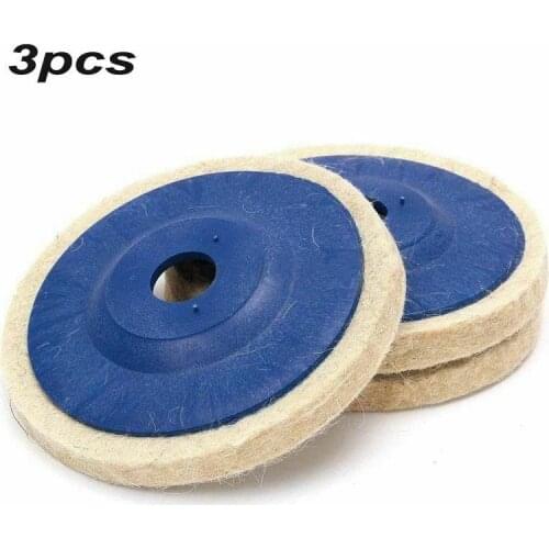 3pcs/set 98mm Wool Polishing Wheel Buffing Pads Angle Grinder Wheel Felt Polishing Disc for Stainless steel Ceramic Glass
