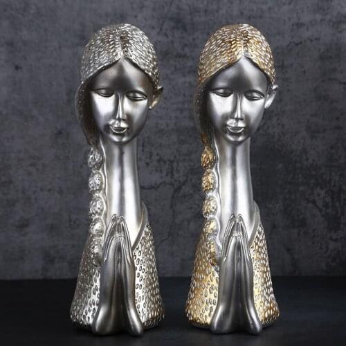 Nordic Ins Abstract Resin Bust Girl Sculpture Ornaments Living Room Wine Cabinet Furnishings Crafts Home Decoration Accessories