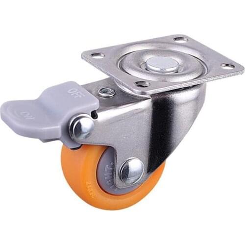 1 inch Heavy Duty Swivel Castor Wheels Trolley Furniture Caster with Screw Brake Swivel Castor Trolley Ultra Quiet Castor Wheels