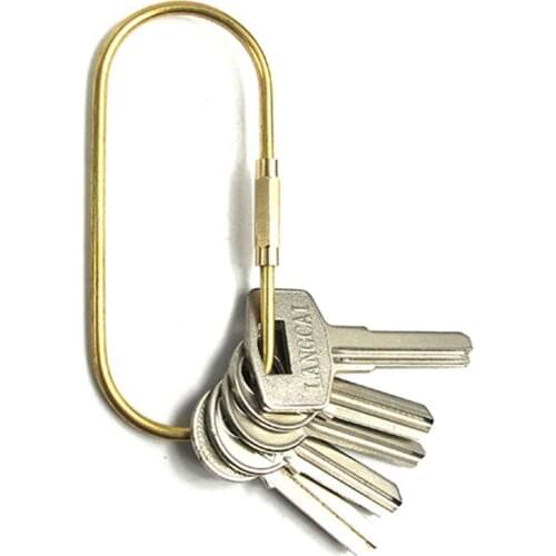 EDC High quality pure copper handmade outdoor creative key chain D buckle car key storage Tools