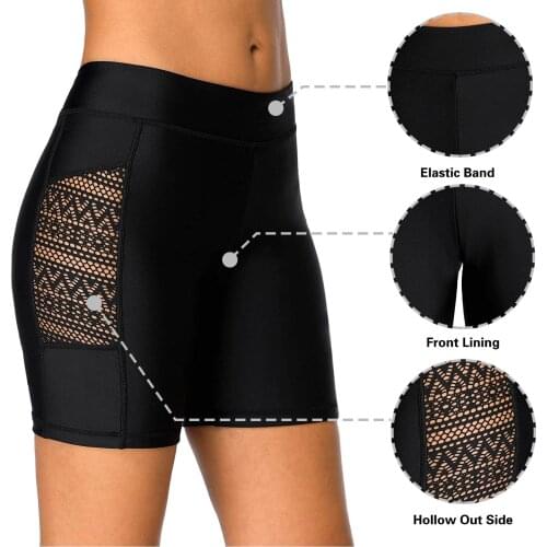 Womens Swimsuit Swim Shorts Lace Board Shorts Swimsuits Bottom Swimwear Sexy Bikinis Panties Quick Dry Swimming Thong Plus Size