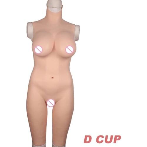 Female Bodysuits D Cup COTTON FullBody Boobs Suit Crossdresser Transgender Drag Queen Tranvestismo