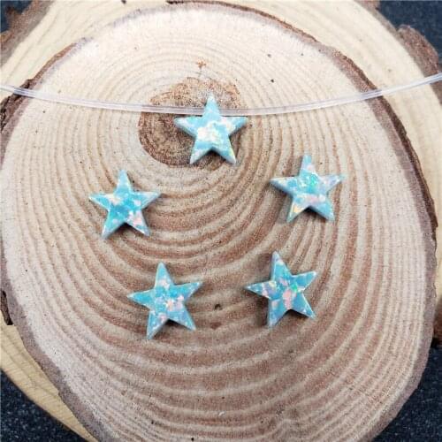 10pcs Synthetic Opal Star Pendant 10mm Mint Op03 color star opal Stone For Fancy Necklace free shipping