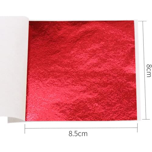 8X8.5cm Red Foil Leaf Taiwan Alloy Gold Foil Leaf,Gilding Glue Colorful Sheets Paste Furniture Lines