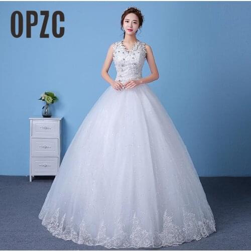 2 color Autumn 2020 New Arrive Korean Style Large White Wedding Dress Lace Embroidery Wedding Dress Cheap China Custom Made M