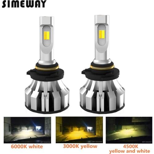 2PCS H7 led H1 H11 D2S D2H 9005 hb3 car headlight bulbs fog lamp Tricolor 3000K 4300K 6000K 11000lm H4 LED motorcycle headlight