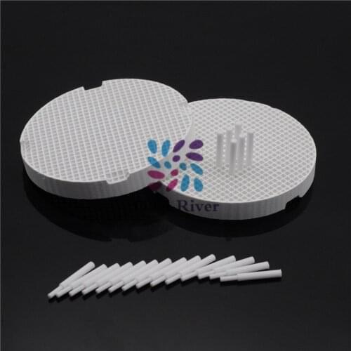 2/Pcs Dental Lab Ceramic Honeycomb Firing Trays & 20/Pcs Zirconia Ceramic Pins Dental Technician Supplies