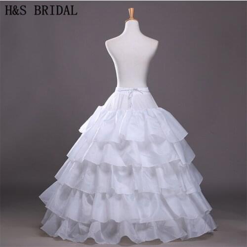2015 Free Hot Sale Cheap Ball Gown 4-Hoops 5-Layers Wedding Petticoat Slip Underskirt Crinoline For Wedding Dresses