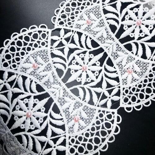 5yard 16.3cm 3d Lace Fabric Ribbon With Pink Bead Diy Arts Net Wedding Sewing Trim Dress Decoration Skirt Clothes Accessories