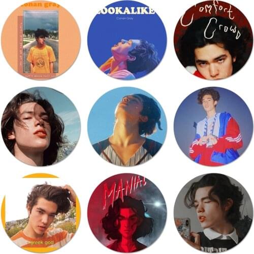 58mm Conan Gray Badge Brooch Pin Accessories For Clothes Backpack Decoration gift