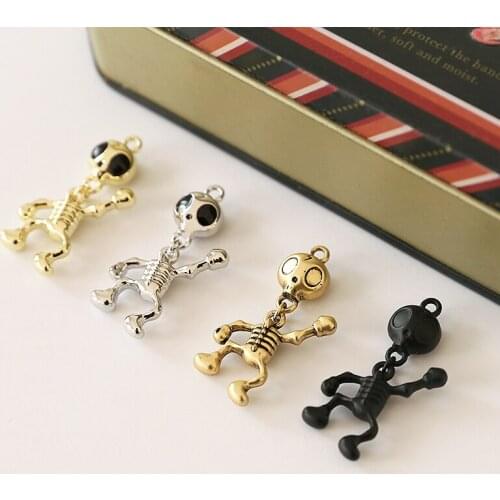6pcs Vintage Halloween personality punk style skull Earrings for Women creative pendant diy necklace accessories materials