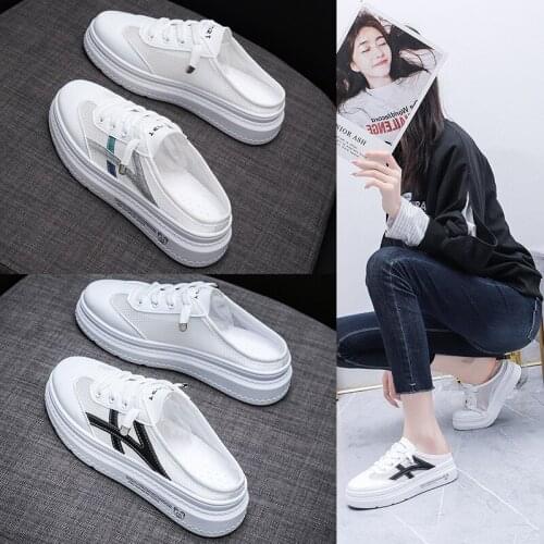 Baotou Half Slippers Women 2021 New Summer Mesh Lazy Thick Bottom Half Support Shoes Women Summer Penetration Comfort 3