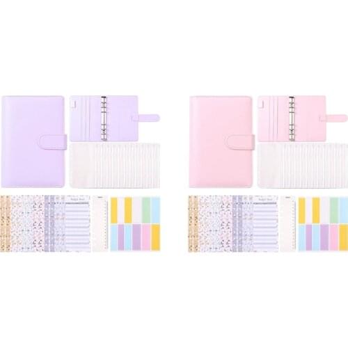 A6 Binder Budget Envelopes Money Envelopes,Budget Binder with Cash Envelopes for Budgeting,PU Leather Notebook