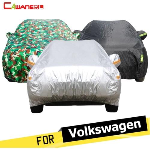 Cawanerl Full Car Cover Sun Anti UV Snow Rain Resistant Dustproof Cover For Volkswagen Passat Scirocco Touran Touareg Sharan