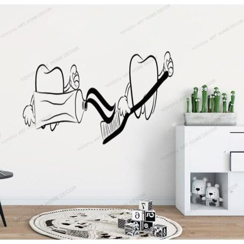 Teeth Cleaning Vinyl Wall Decal Bathroom Dental funny car stickers decorative Office Clinic Decor Stickers Mural yw-742
